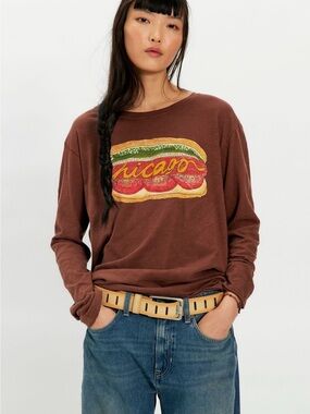 Free People x Ragabound Greetings From Chicago Long Sleeve T-Shirt NWT Large